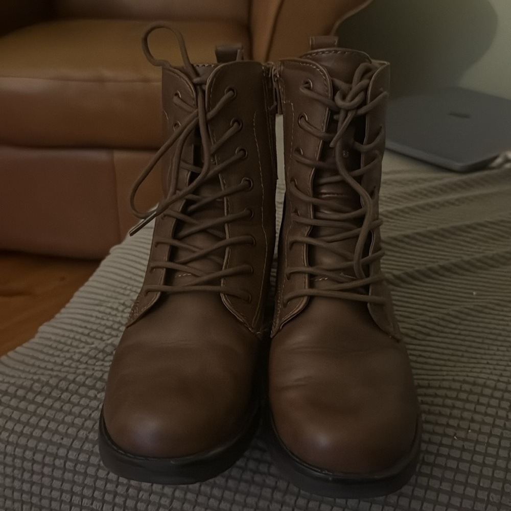 Amazon Essentials Brown Combat Boots - image 4